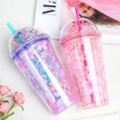 แก้วพลาสติกสองชั้น ลายแฟนซี