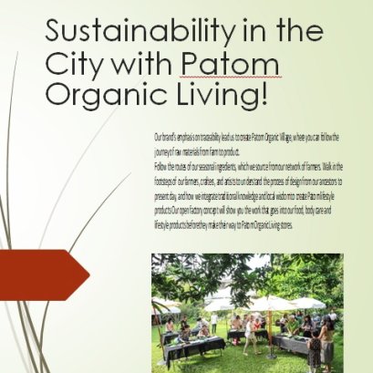 Sustainability in the City with Patom Organic Living!