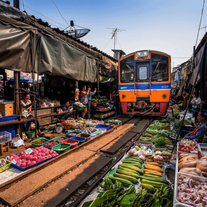 001PVT	Maeklong Railway Market +  Guide   (No Lunch)