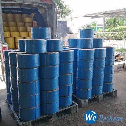 จัดส่งสายรัดพลาสติก PP สีฟ้า 22/8/62
