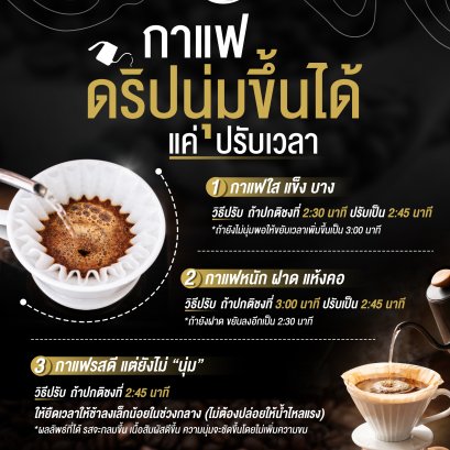 กาแฟดริปนุ่มขึ้นได้แค่ปรับเวลานิดเดียว