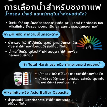 เลือกน้ำสำหรับชงกาแฟ:น้ำกรอง,น้ำแร่และแร่ธาตุในน้ำส่งผลยังไง