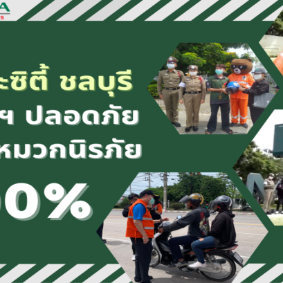 "Wearing crash helmet 100%" campaign 