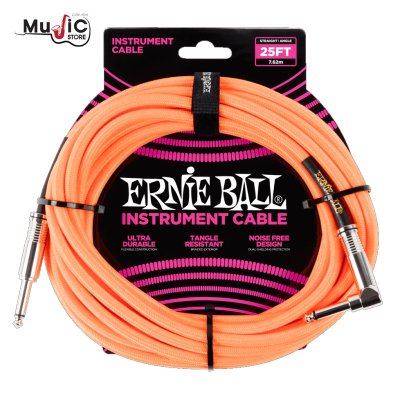 Ernie Ball 25 Feet Straight / Angel Braided Intrusment Cables