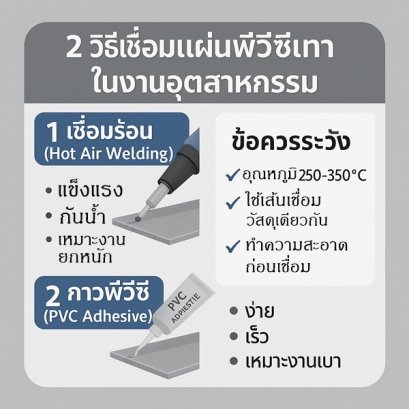 วิธีการเชื่อมแผ่นพีวีซีเทา