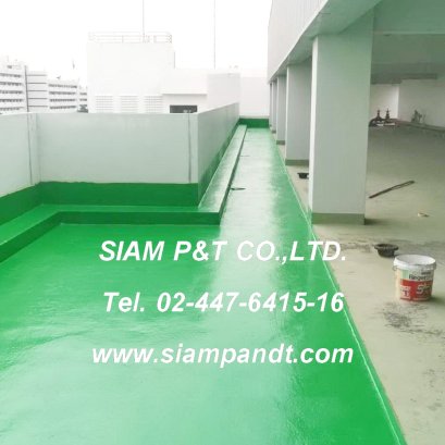 งานติดตั้งระบบกันซึมชนิด Polyurethane Waterproofing Membrane