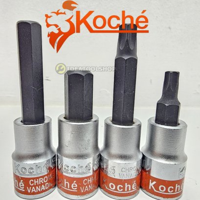 ของแท้!! ลูกบล็อกเดือยโผล่ KOCHE [แยกตัว] ขนาด 1/2 1/4 สั้น ยาว TORX หัวจีบ HEX หกเหลี่ยม 6 เหลี่ยม 12แฉก ตัวM เดือยโผล่