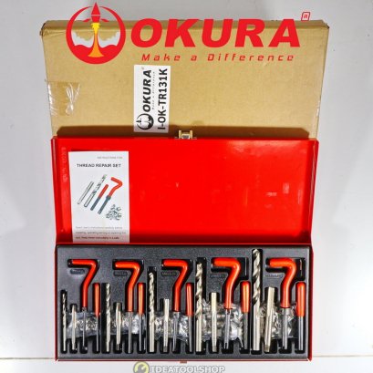 ชุดซ่อมเกลียว สปริง OKURA  **แบบยกชุด** [ HSS - HIGH SPEED STEEL ] M5 M6 M8 M10 M12 สปริงซ่อมเกลียว [ สแตนเลส SUS304 ]