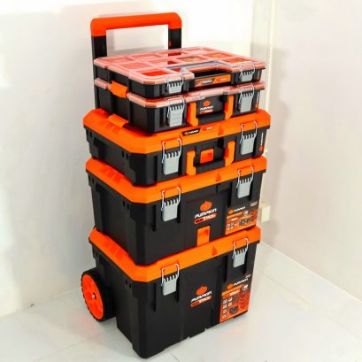 กล่องเครื่องมือพร้อมรถเข็นรุ่นใหม่ PUMPKIN ฝาปิด "มีซีล" กันน้ำ!! ระบบล็อค Auto-Locking รถเข็น กล่องเครื่องมือ ตู้เครื่องมือ ฟักทอง