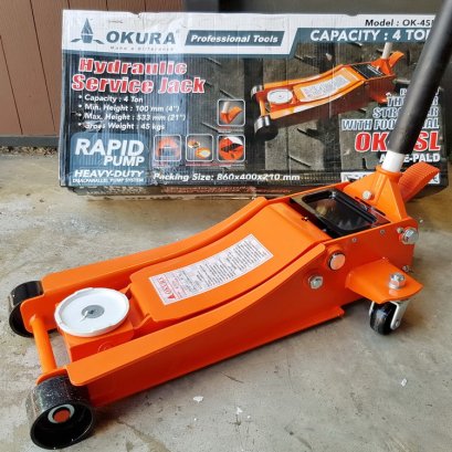 แม่แรง 4 ตัน TON [ สูบคู่ ] OKURA รุ่น OK-4SL แบบ โหลดเตี้ย รุ่นงานหนัก เข้ยกรถ แม่แรงยกรถ HYDRAULIC SERVICE JACK