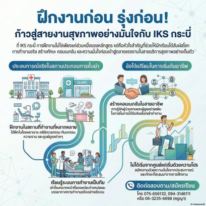 ฝึกงานก่อน เก่งก่อน! เปิดประตูสู่โลกสุขภาพกับ IKS ด็อกเตอร์หนึ่งอินเตอร์แคร์ กระบี่