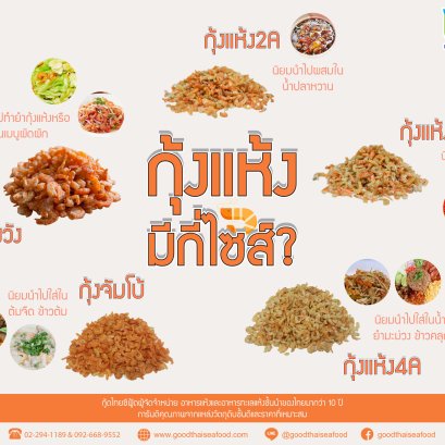 กุ้งแห้งมีกี่ไซส์