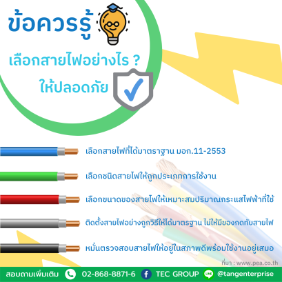 เกร็ดความรู้เล็กน้อยในเรื่องการเลือกสายไฟให้ปลอดภัยกับการใช้งาน ✨