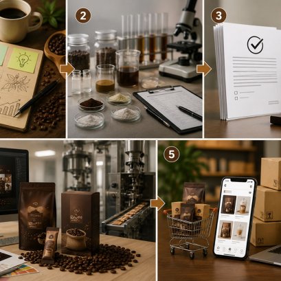 5 ขั้นตอนเริ่มต้นผลิตกาแฟแบรนด์ตัวเอง ตั้งแต่คิดสูตรจนถึงการยื่นขอเครื่องหมาย อย. 