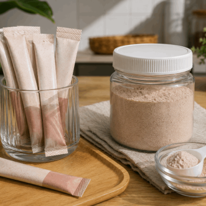 เปรียบเทียบบรรจุภัณฑ์ผงชงดื่มแบบซองยาว (Stick Pack) vs แบบกระปุก (Jar) ในแง่ต้นทุนและการใช้งาน