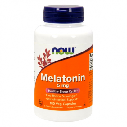 เมลาโทนิน 5 มก.  Melatonin 5 mg 180 แคปซูล ยี่ห้อ  NOW