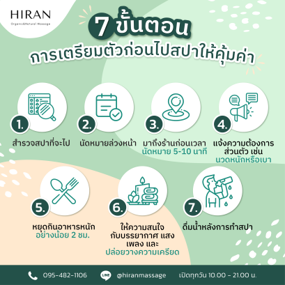 ขั้นตอนการเตรียมตัวไปสปา