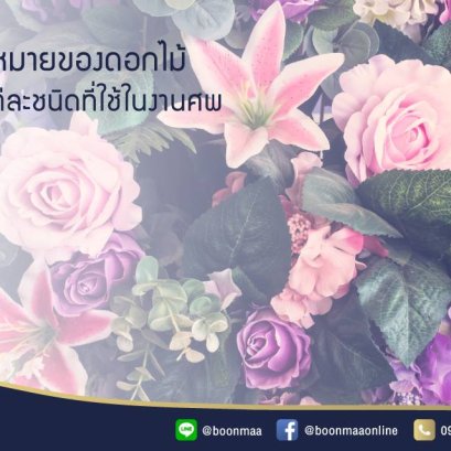 ความหมายของดอกไม้แต่ละชนิดที่ใช้ในงานศพ โดย บุญมา พวงหรีด