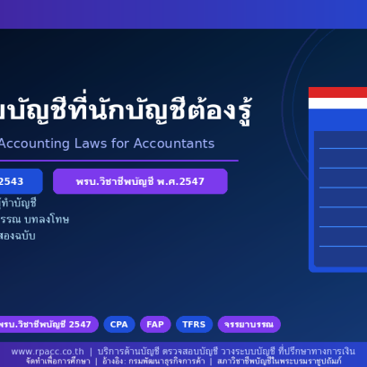 ความรู้ กฎหมายบัญชีที่นักบัญชีต้องรู้ พรบ.การบัญชี. พ.ศ 2543 