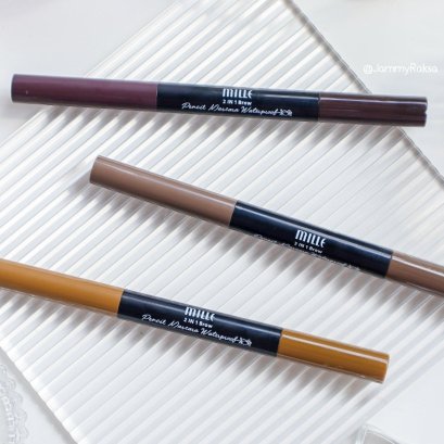 เคยใช้ดินสอเขียนคิ้วของ Mille รุ่นแรกๆเลย จนตอนนี้อัพเกรดขึ้นแบบ 2in1 Brow pencil Mascara Waterproof 