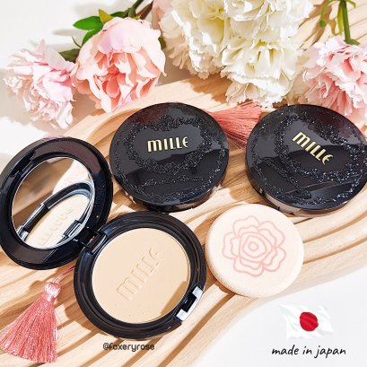 Mille Charcoal Matte Cover Pact SPF25 PA++ แป้งชาร์โคลผสมรองพื้นผลิตจากญี่ปุ่น กลบรอยแดงจุดด่างดำเนียนสนิท