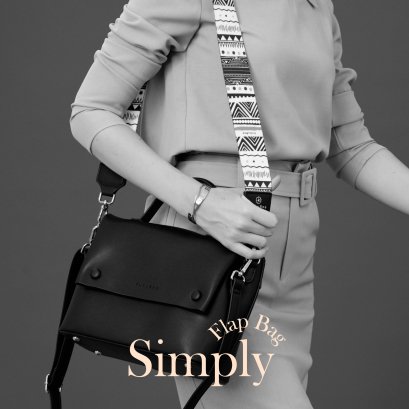 Simply flap bag-Black