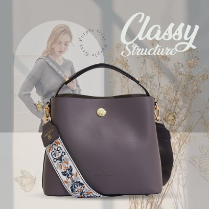 Classy structure bag-PURPLE GRAY