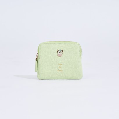 Lucky owl coin (Leather)-Lime