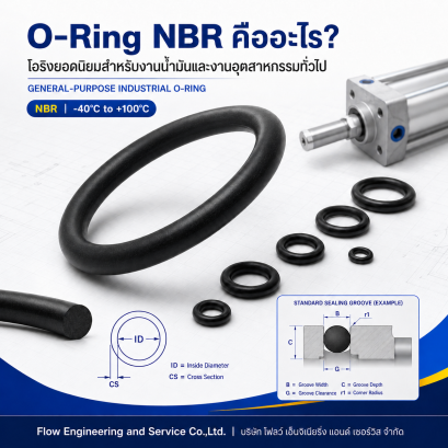 Black NBR O-rings for oil and general industrial sealing applications from Flow Engineering Thailand