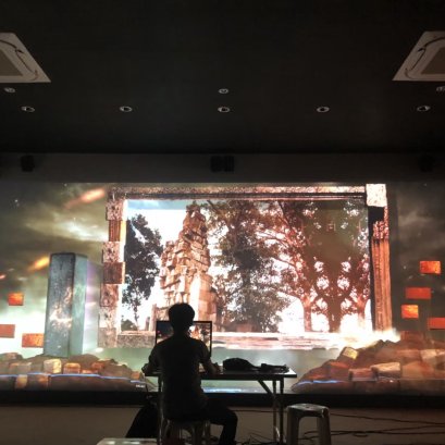 Behind: Projection Mapping Prasat Sdok Kok Thom