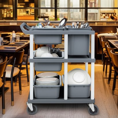 รถเข็นเก็บจาน เก็บเศษอาหาร | อุปกรณ์เสริมร้านอาหารมืออาชีพ