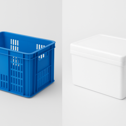 ลังพลาสติก vs ลังโฟม เลือกแบบไหนดีสำหรับผักสด เนื้อสัตว์ และของแช่แข็ง