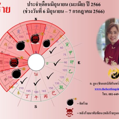 ทิศร้ายประจำเดือนมิถุนายน 2566