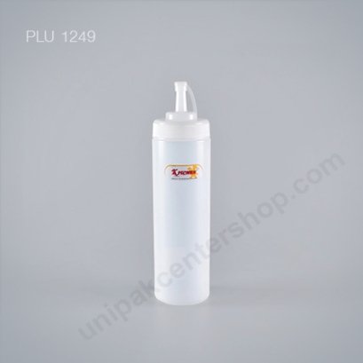 ขวดบีบกลาง 24 oz สีใส 700 ml (9512 TR)+ฝาขาว