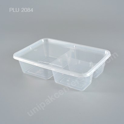 กล่องอาหาร PP ใส 3 ช่อง (AS324) พร้อมฝา (900ml)
