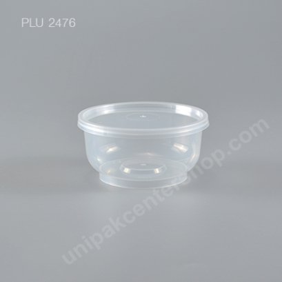 กล่องอาหารกลม PP ใส 7 oz + ฝาใส