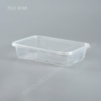 กล่องอาหารเหลี่ยม PP + ฝา PP ขนาด 600 ml (TL600)