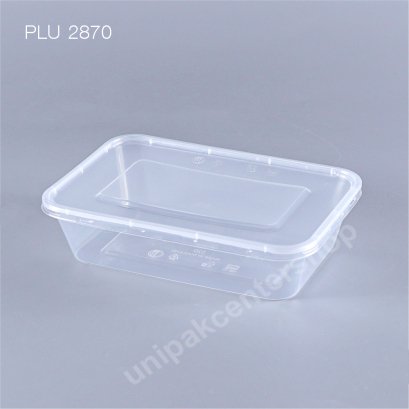 กล่องอาหาร 1 ช่อง PP ใส_INJ  520 ml + ฝา PP ใส_THF