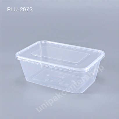 กล่องอาหาร 1 ช่อง PP ใส_INJ 840 ml + ฝา PP ใส_THF