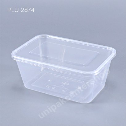 กล่องอาหาร 1 ช่อง PP ใส_INJ 940 ml + ฝา PP ใส_THF