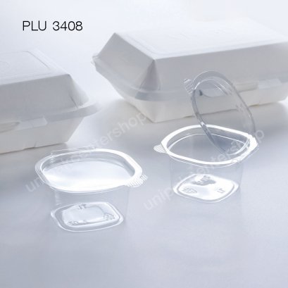 ถ้วย กระปุกน้ำจิ้ม ซอส PET ฝาในตัว 2 oz