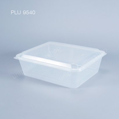 กล่องอาหารเหลี่ยม PP ใส (2,750 ml) + ฝาใส (ใส่ปลาทอด,อาหารชุดใหญ่,ทุเรียน)