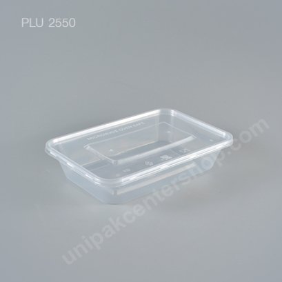กล่องอาหารเหลี่ยม PP ใส 500 CC + ฝา
