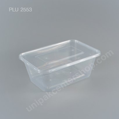 กล่องอาหารเหลี่ยม PP ใส 1000 CC + ฝา