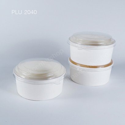 ถ้วยกระดาษกลมสีขาว(L) 1100 ml + ฝา PET