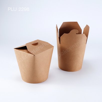กล่องกระดาษคราฟท์ฝาพับ 32 oz ใส่บะหมี่และอาหาร