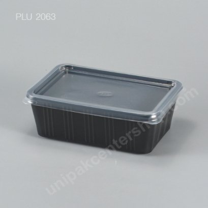 กล่องอาหาร 1 ช่อง PP ดำ 750 ml + ฝา