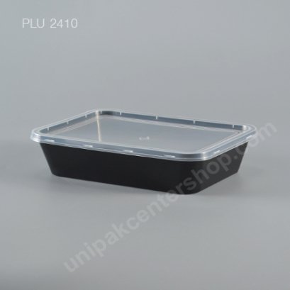 กล่องใส่อาหาร PP ดำ (500ml)+ฝาใส