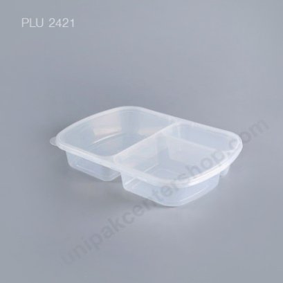 กล่องอาหาร PP ใส 3ช่อง (800 ml.) + ฝาใส