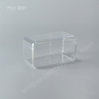 กล่องแข็งใสเหลี่ยม ทรง Ferrero Rocher + ฝา (Rectangular Hard Plastic Case) C-0303